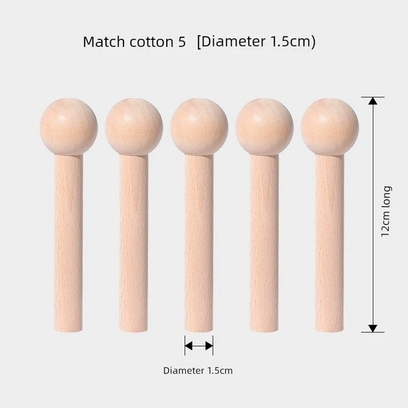 Ahşap Raf Destek Çubuğu - Ahşap Rengi 5 Adet 1.5cm Çap