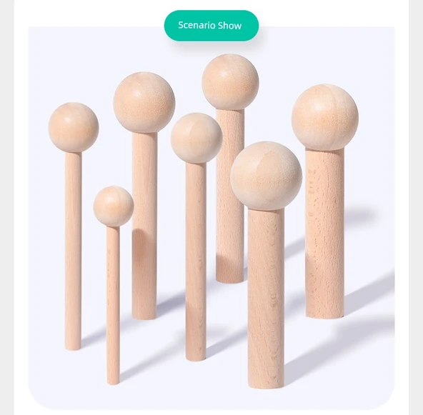 Ahşap Raf Destek Çubuğu - Ahşap Rengi 4 Adet 0.8cm Çap - 8