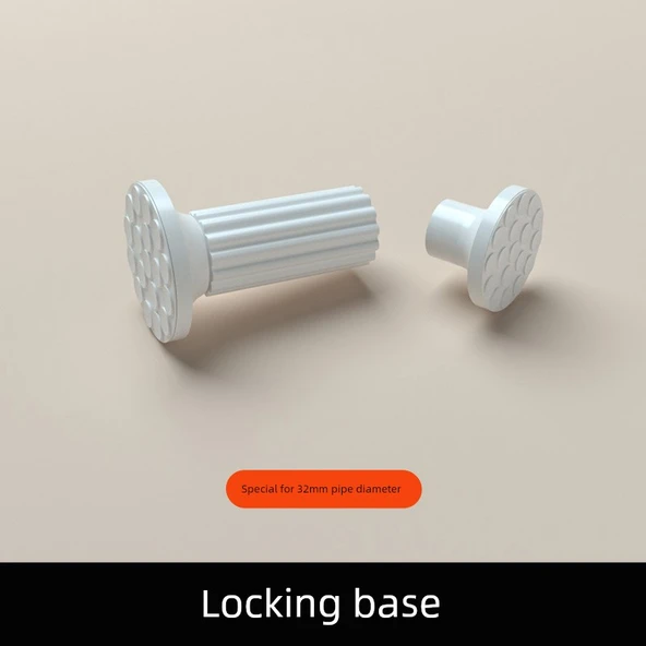 32mm Tavan Gardırop Elbise Askısı Aksesuarları - Beyaz Kilitli Taban (32mm Özel Çap)