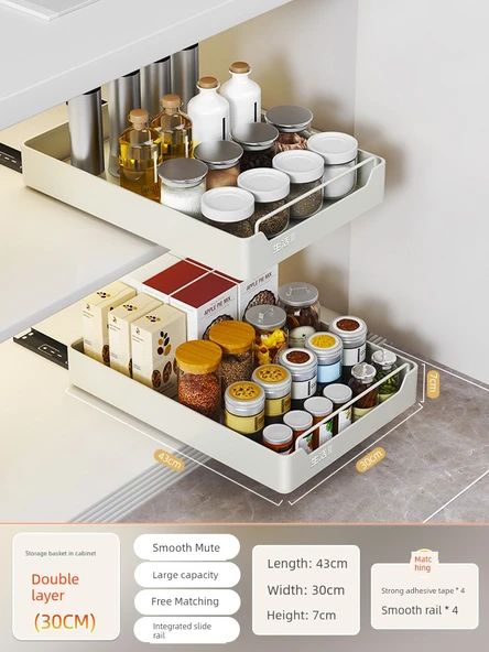 Çift Çekmeceli Evye Altı Organizer - 30cm