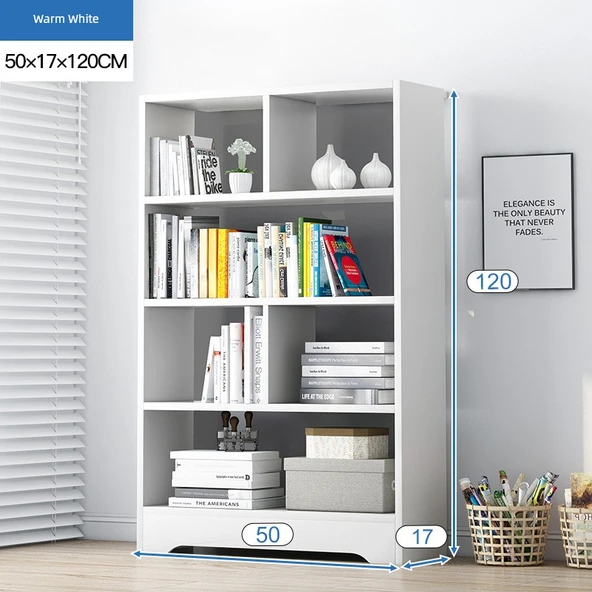 Ahşap Kitaplık - 51cm - Açık Beyaz