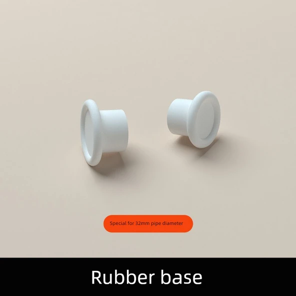 32mm Tavan Gardırop Elbise Askısı Aksesuarları - Beyaz Kauçuk Taban (32mm Özel Çap)