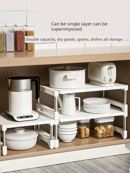 Mutfak Dolabı Organizer Rafı - Uzunluk (64-80) Genişlik (35-45) Yükseklik 33cm - 4