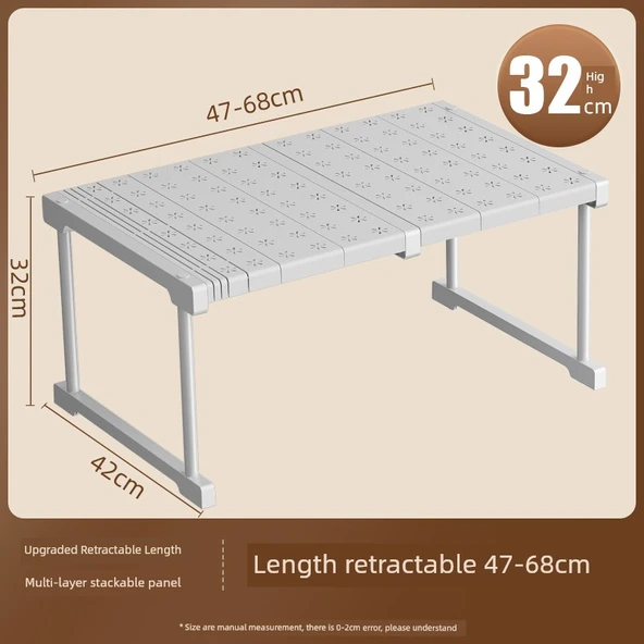 Gardırop Rafı - Tamamen Kapanan Çekmece - 47-68 cm Uzun, 42 cm Geniş, 32 cm Yüksek