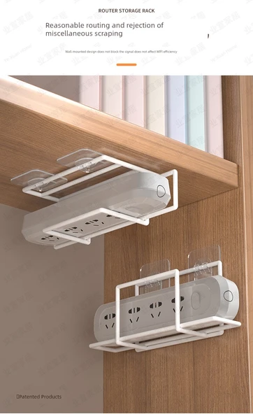 Duvara Monte Router Saklama Kutusu Rafı - Siyah Büyük Optik Modem Rafı (2'li Set) - 12