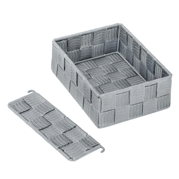 Saban 2 Bölmeli, Mutfak Düzenleyici Sepet Gri 13 x 6 x 18 cm - 3