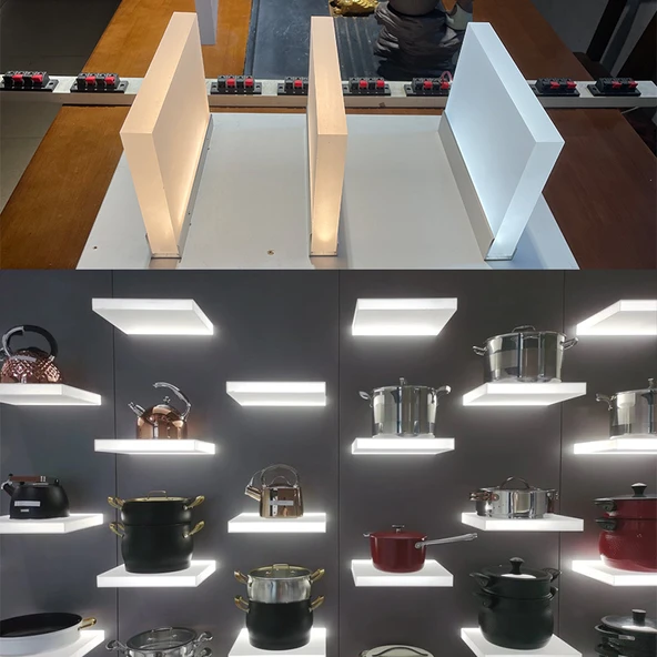Akrilik Duvar Rafı - Yüzeye Monte - 10mm Akrilik Laminat - 3