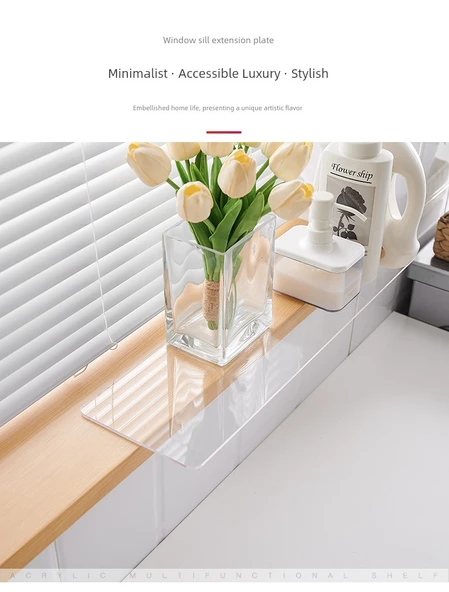 Penceresiz Banyo Rafı Mutfak Tezgahı - Pencere Önü Uzatma Plakası 70x20 cm - 8