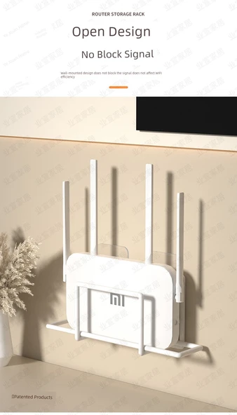 Duvara Monte Router Saklama Kutusu Rafı - Siyah Optik Modem Rafı + Router Raf Seti - 11