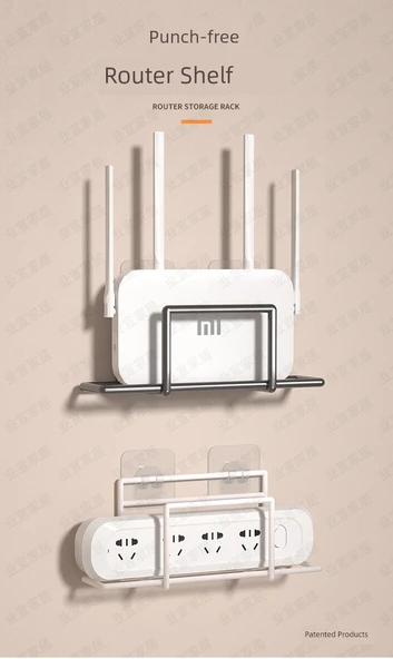 Duvara Monte Router Saklama Kutusu Rafı - Siyah Büyük Router Rafı - 7