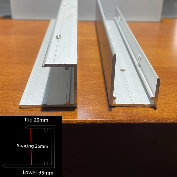 Akrilik Duvar Rafı - Yüzeye Monte - 1 Metre Profil