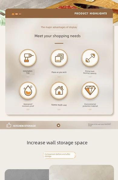 Duvara Monte Mutfak Saklama Sepeti - Büyük Boy Şeffaf Dalgalı Desenli ve Delikli - 2 Adet - Resim 7