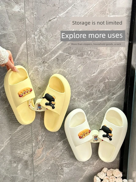 Duvara Monte Banyo Terlik Rafı - Krem Beyazı - 2 Adet - 4