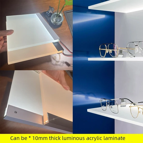 Akrilik Duvar Rafı - Yüzeye Monte - 10mm Akrilik Laminat - 7
