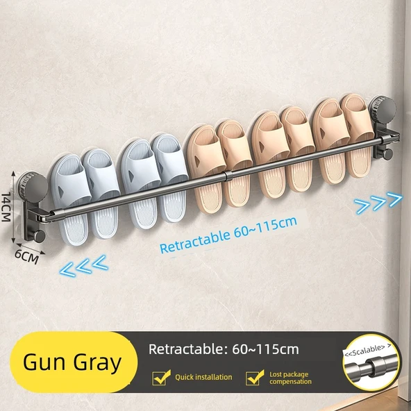 Vantuzlu Ayakkabı Rafı - 60-115cm - Füme