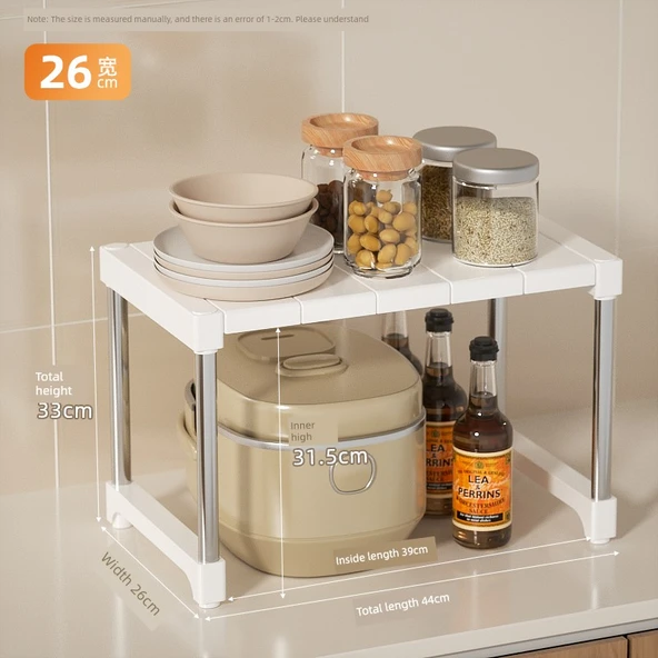Çok Amaçlı Mutfak Rafı - Mikrodalga Fırın ve Airfryer Organizer - 44x26x33cm