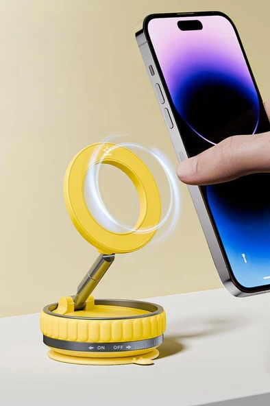 Torima JX-056 Beyaz Manyetik 180 Derece Dönebilen ve Katlanabilir Telefon Tutucu - Resim 3