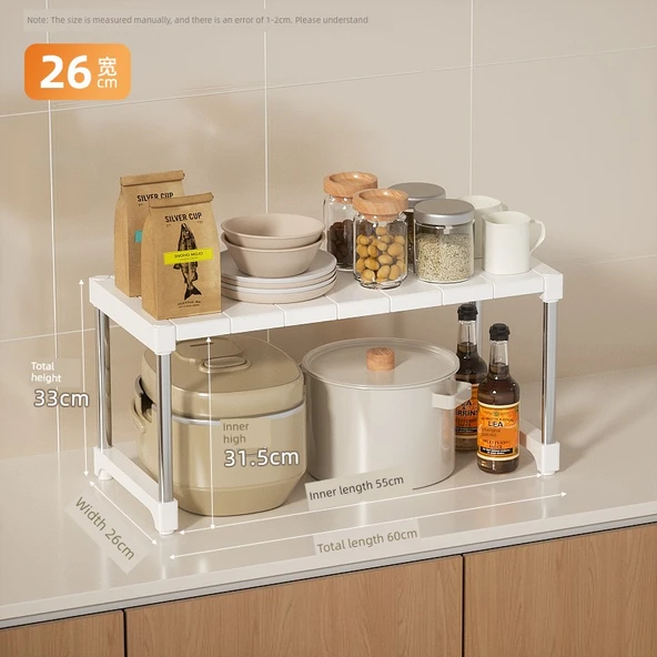 Çok Amaçlı Mutfak Rafı - Mikrodalga Fırın ve Airfryer Organizer - 60x26x33cm