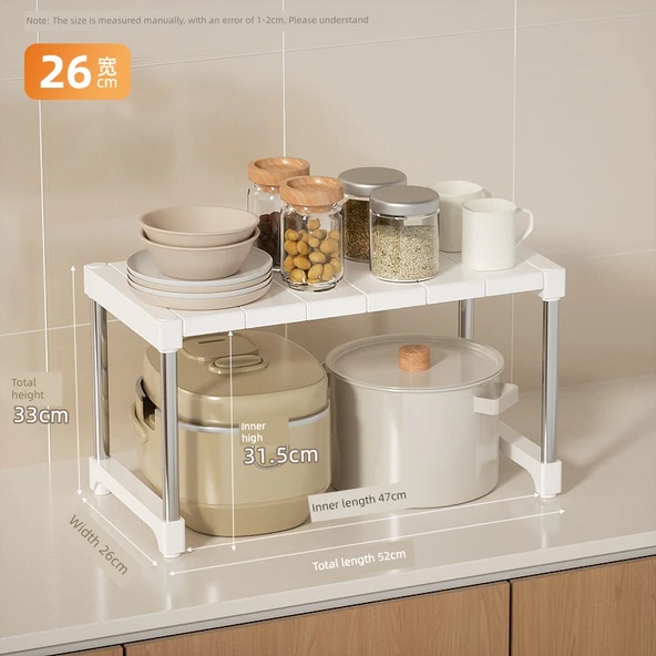 Çok Amaçlı Mutfak Rafı - Mikrodalga Fırın ve Airfryer Organizer - 52x26x33cm