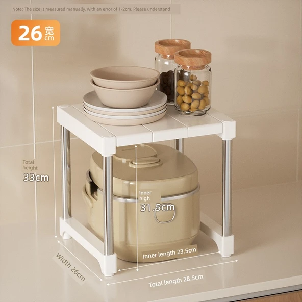 Çok Amaçlı Mutfak Rafı - Mikrodalga Fırın ve Airfryer Organizer - 28.5x26x33cm