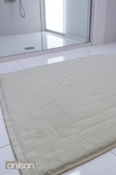 Alora Bej Büyük Ayak Havlusu - 130x60 Cm , 920 GR %100 Pamuk, Spa Ve Otel Banyo Paspası, - 2