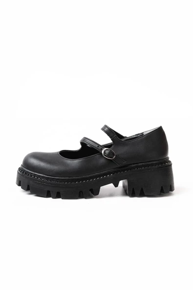 Siyah Günlük Yüksek Tabanlı Loafer Ayakkabı - 4