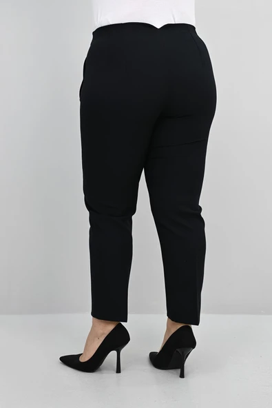 Kadın Büyük Beden Yüksek Bel Kumaş Pantolon 6110-25-1 - 7