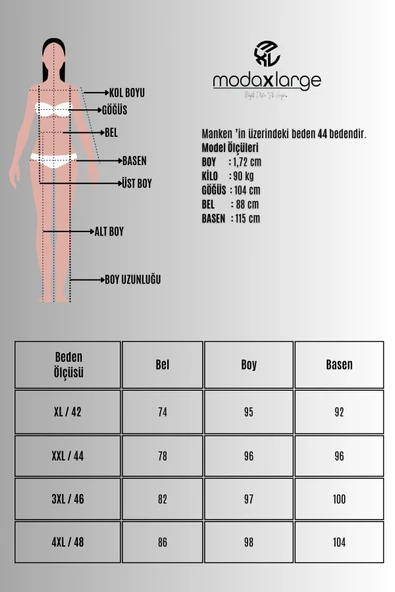 Kadın Büyük Beden Yüksek Bel Kumaş Pantolon 6110-25-1 - 8