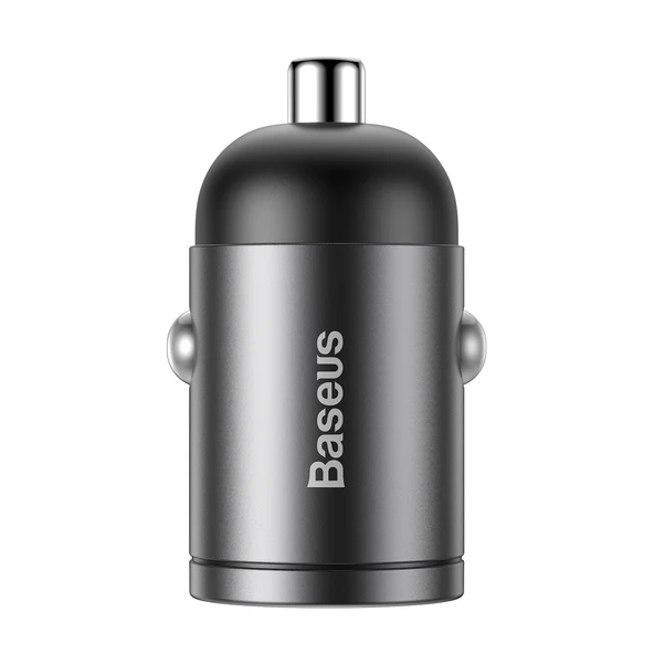 Baseus Tiny Star Mini Serisi 30W QC 3.0 PPS Hızlı Şarj Destekli Type-C Araç Şarj Adaptörü Gri - 4
