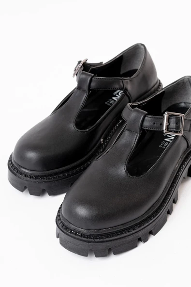 Siyah Günlük Yüksek Tabanlı Loafer Ayakkabı - 3