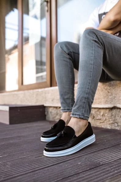 TB002 CBT Loafer Pelle Erkek Ayakkabı SIYAH - Resim 2