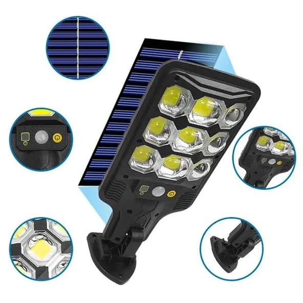 Powermaster HS-8037B Solar 9 COB Ledli Hareket Sensörlü Sokak Lambası