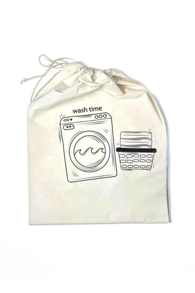Çamaşır Makinası Baskılı Çok Amaçlı Kirli Çamaşır Torbası 5'li