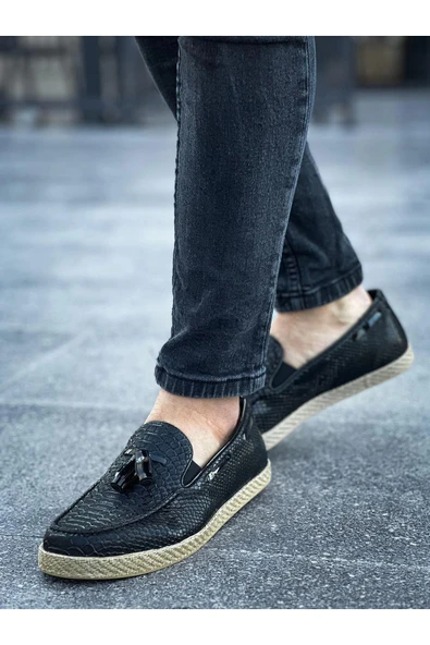 TB141 HT Croco Erkek Ayakkabı SIYAH