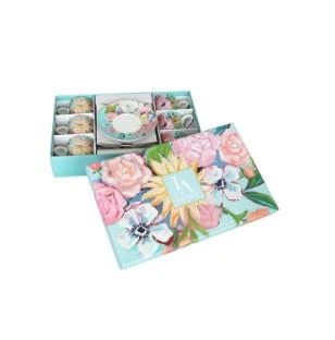 Lucky Art Peony Desenli 6 lı Bone China Porselen Kahve Fincanı seti 100 ml LYBA 038 - 5