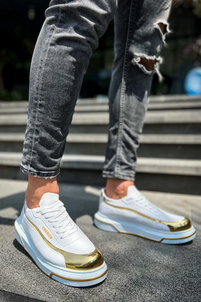 TB041 CBT Renaissance Erkek Ayakkabı BEYAZ/ALTIN - 4