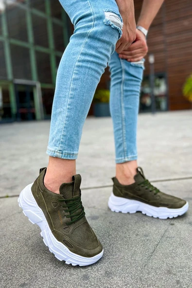 TB089 CBT Low Top Lace Up Erkek Ayakkabı HAKI - 3
