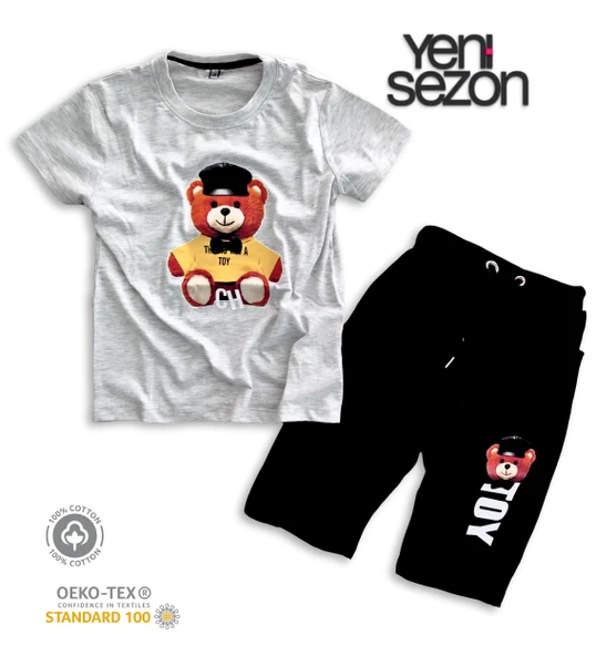 Triliya Pamuklu Unisex Çocuk Kapri Takımı (Cepli & Kordonlu, 3-12 Yaş) TRL-34 - 2