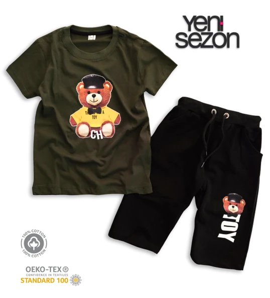 Triliya Pamuklu Unisex Çocuk Kapri Takımı (Cepli & Kordonlu, 3-12 Yaş) TRL-34 - 5