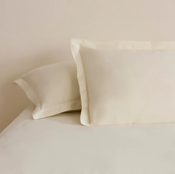 Karaca Home Basic Volanlı 2'li Yastık Kılıfı Ekru 50X70 Cm