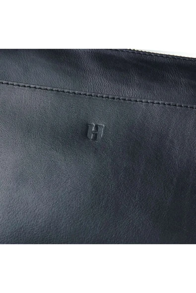 Beverly Hakiki Deri Siyah Kadın Cepli Fermuarlı Rfid Korumalı Portföy Çanta - 5