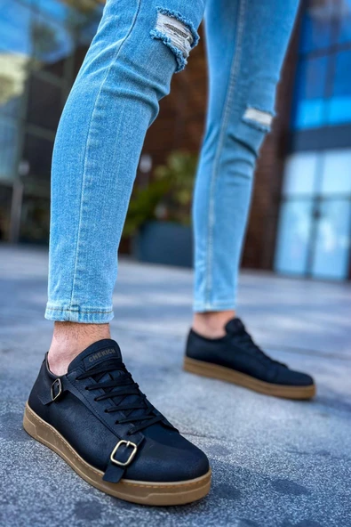 TB191 CKT Side Buckle Erkek Ayakkabı SIYAH ürün görseli