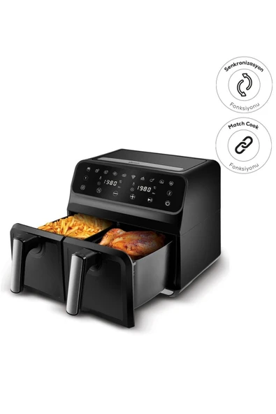Karaca Multifry Xxxl 4+4 Litre Dijital Twin Iki Hazneli Airfryer - 2