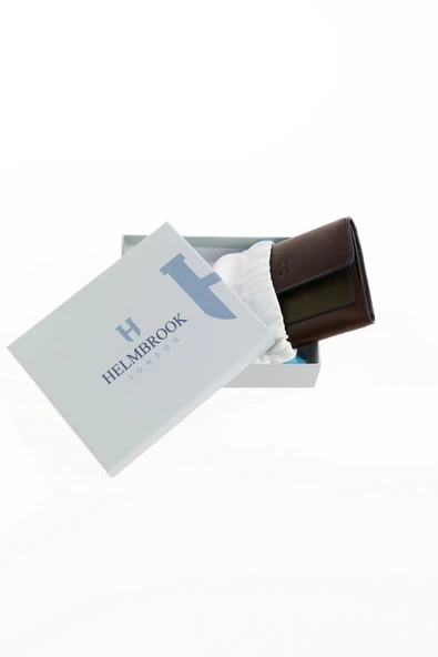 Eleanor Hakiki Deri Kahve-Haki Kadın Fermuarlı El Işi Rfid Korumalı Kapaklı Çıtçıtlı Büyük Cüzdan - 5