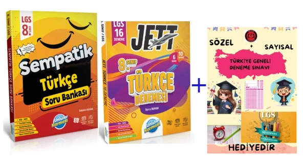 ÜNLÜLER KARMASI 8.Sınıf Sempatik Türkçe Soru Bankası + Deneme
