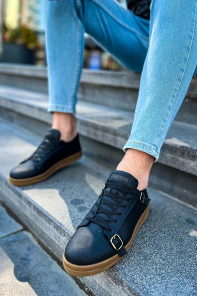TB191 CKT Side Buckle Erkek Ayakkabı SIYAH - Resim 6
