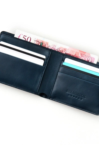 Eldridge Erkek Lacivert Deri İnce Tasarım Çok Bölmeli  Rfid Korumalı Cüzdan - 4