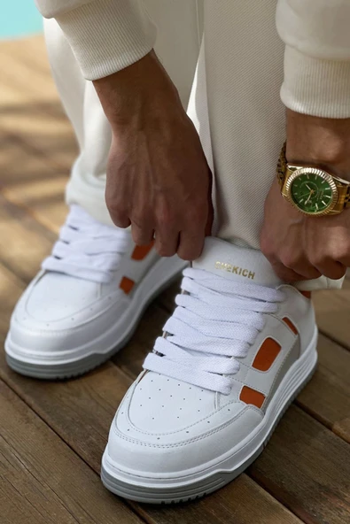 TB2410 CBT Avax Erkek Spor Ayakkabı Beyaz/Turuncu - 4