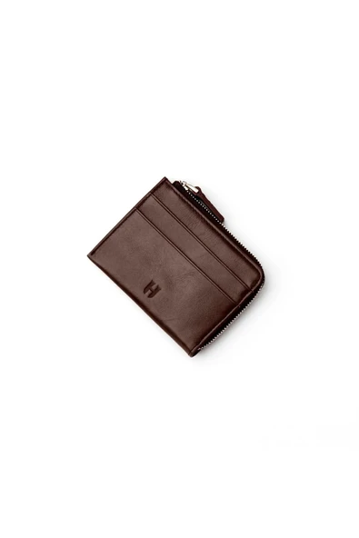 Seward Erkek Kahve (Plus Color)Deri Cep Tasarım Fermuar Kapamalı Rfid Korumalı Kartlık