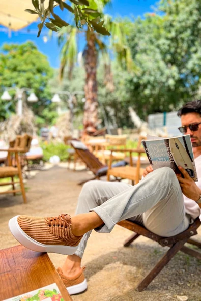 TB173 KBT Velluto Erkek Ayakkabı TABA - Resim 4